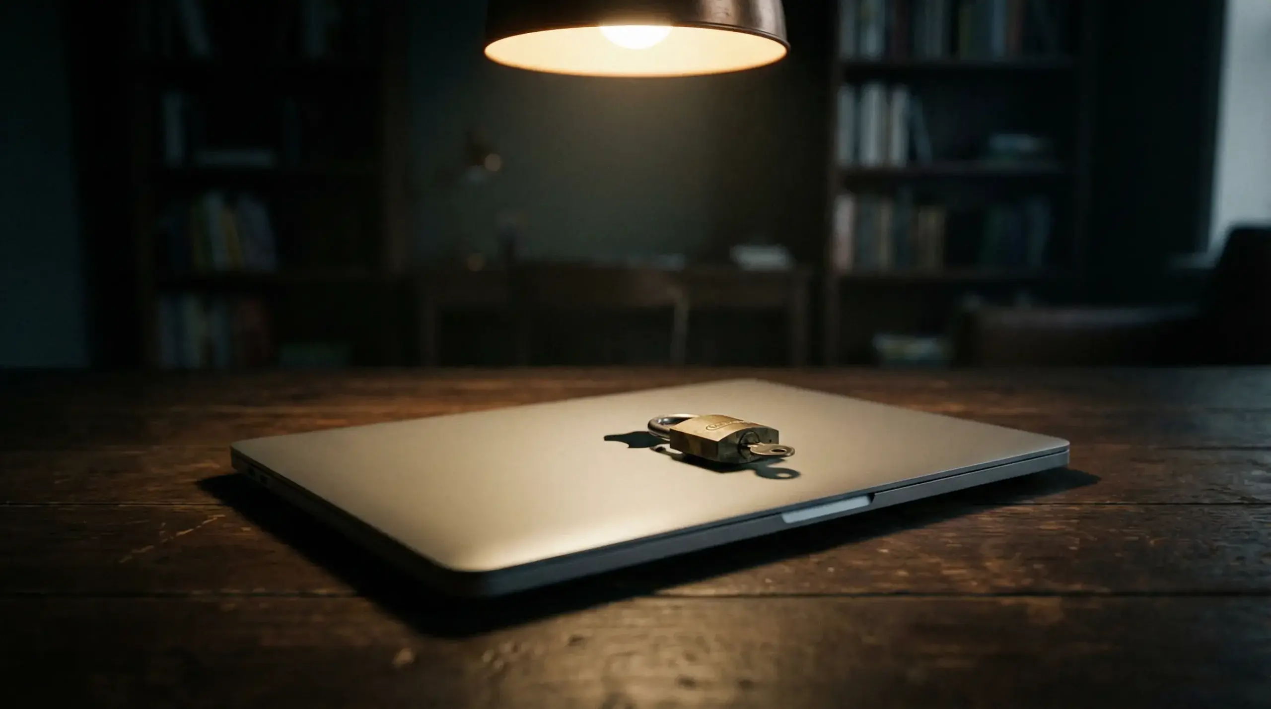 Closed laptop with a padlock on the keyboard symbolising blocked casino accounts under GamStop